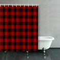 thumbnail image 1 of BPBOP Lumberjack Plaid Pattern Alternating Red Black Rustic Shower Curtains Bathroom Curtain 60x72 Inch, 1 of 1