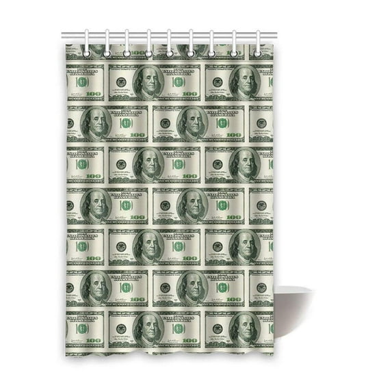 BPBOP Money Waterproof Polyester Bathroom Shower Curtain 48x72 Inches