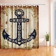 thumbnail image 1 of BPBOP Nautical Decor Anchors on Vintage Wooden Planks Polyester Fabric Bathroom Shower Curtain 66x72 inches, 1 of 1