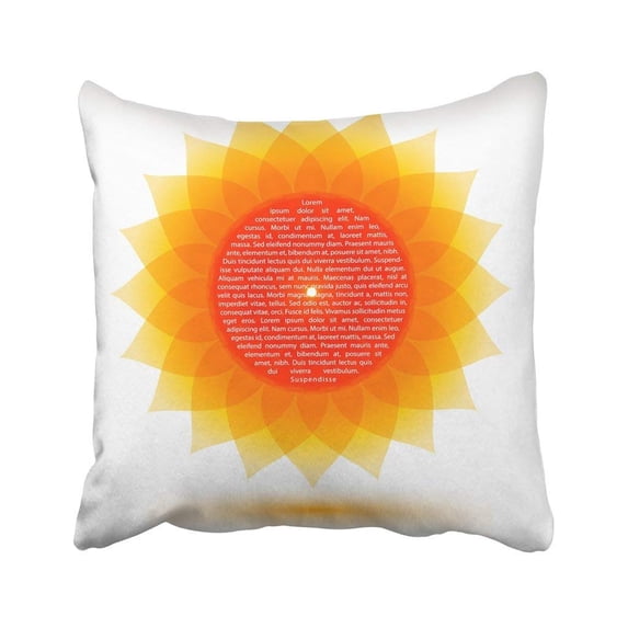 BPBOP Orange Sun Beautiful Sunflower Abstract Natural Flower Yellow Spa Summer Wellness Organic Pillowcase 18x18 inch