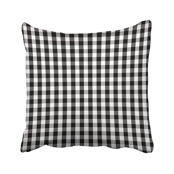 BPBOP Plaid Black And White Buffalo Gingham Pattern With Slight Grain And Checks Pillowcase Cushion Cover 16x16 inch