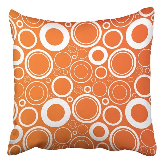 BPBOP Random Circles Pattern Abstract Round Objects Orange Pillowcase Cover Cushion 20x20 inch