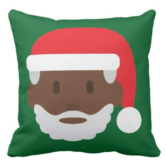 BPBOP Red African Black Santa Claus Afro Pillowcase Cushion Cover 18x18 inches