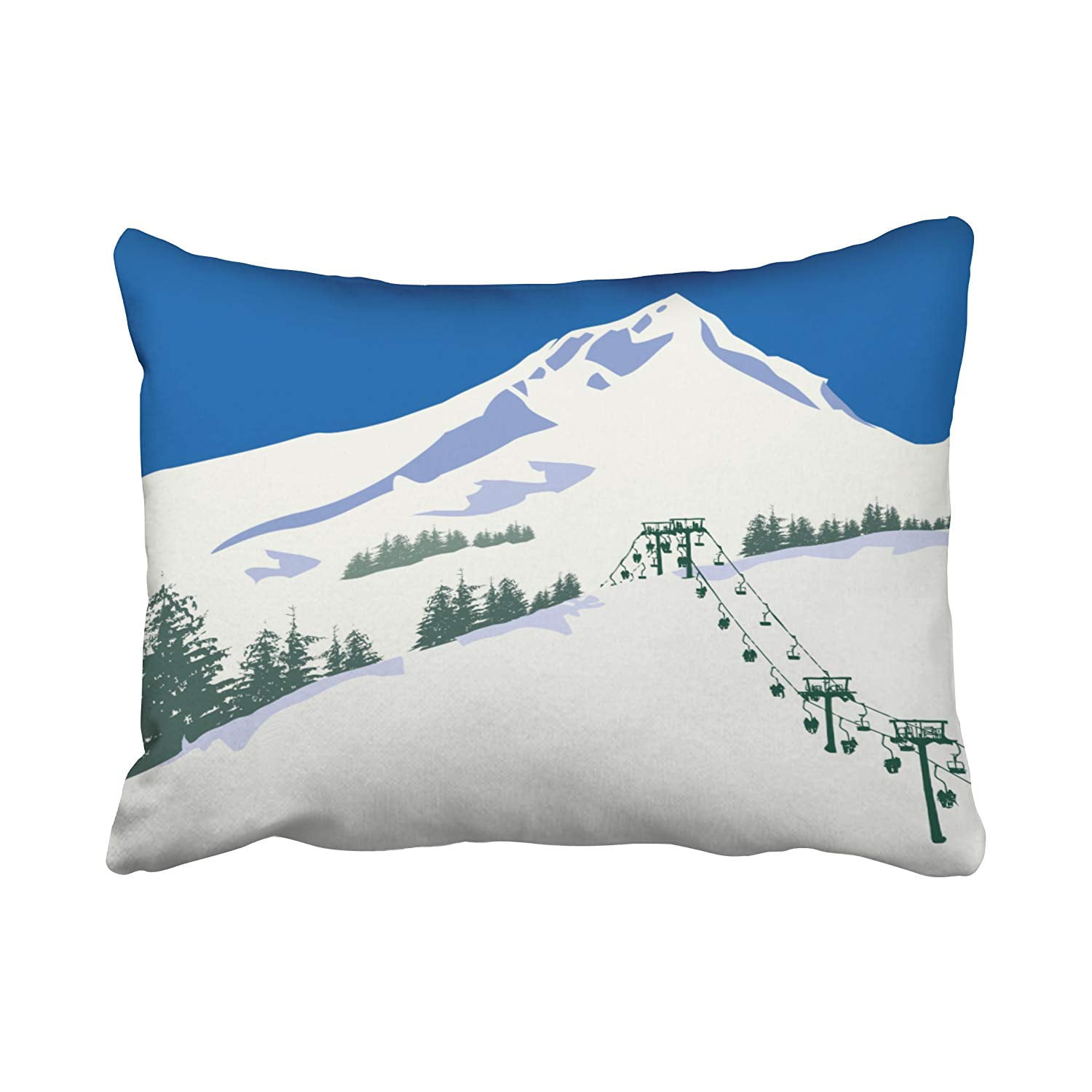 BPBOP Skiing Pillows Ski Winter Scene Pillowcase Pillow Cover 20x30