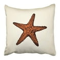 thumbnail image 1 of BPBOP Small Red Five Armed Echinodermata Asteroidea on White Sand Freehand Linear Black Ink Emblem Pillowcase Pillow Cover 18x18 inches, 1 of 1