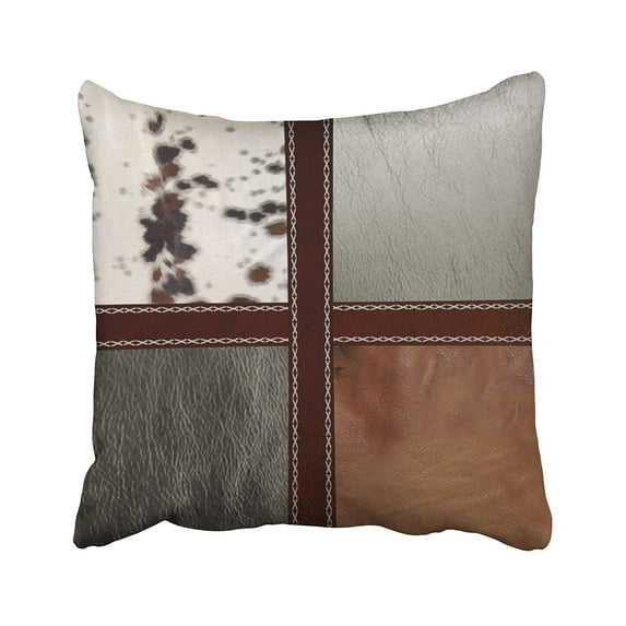 BPBOP Style Pillows Western Style Leather And Cowhide Print Pillowcase Pillow Cover 16x16 inches