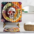 thumbnail image 1 of BPBOP Sugar Human Skull with Wild Flower and Crystal Shower Curtain 66x72 inches with Floor Doormat Bath Rugs 15.7x23.6 inches, 1 of 1