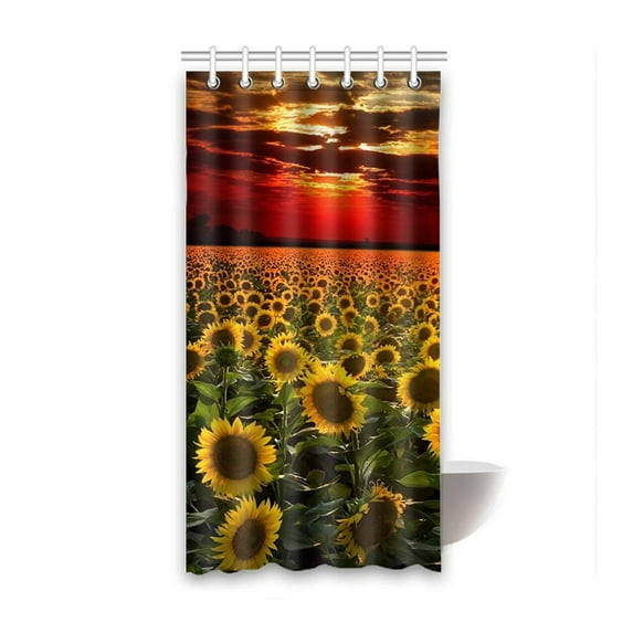 BPBOP Sunflower Waterproof Polyester Bathroom Shower Curtain 36x72 Inches