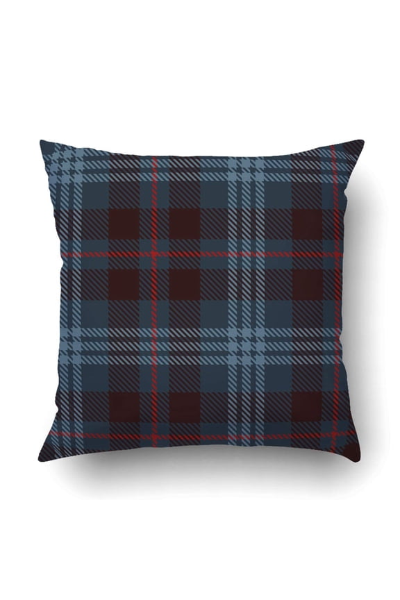 Tartan Red Black and Blue Plaid Tartan Flannel Shirt Patterns Trendy Tiles Pillowcase Throw Pillow Cover Case 20x20 inches
