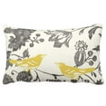 thumbnail image 1 of BPBOP Trendy Yellow Gray Ivory Vintage Floral Bird Pillowcase Throw Pillow Cover 20x30 inches, 1 of 1