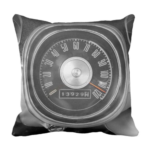 BPBOP Vintage 1967 Muscle Car Speedometer Black Mph Pillowcase Cushion Cover 16x16 inches