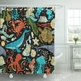 thumbnail image 1 of BPBOP Wild Sea Life Colorful Octopus Whale Dolphin Turtle Fish Starfish Crab Shell Jellyfish Seahorse Shower Curtain 60x72 inch, 1 of 1