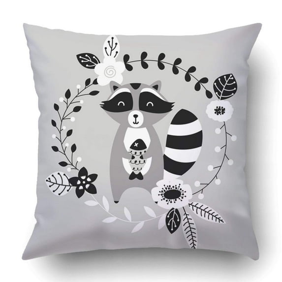 BPBOP raccoon illustration clip art Pillowcase Throw Pillow Cover Case 18x18 inches