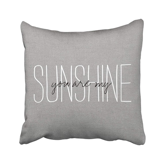 BPBOP sunshine rustic gray you are my sunshine lumbar Pillowcase Pillow Cover 16x16 inches