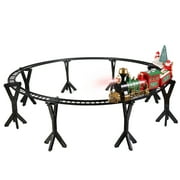 BPC Classic Christmas Holiday Train Set with Real Smoke, Lights and Sounds, Locomotive Steam Engine, 3 Train Cars, Large Tracks