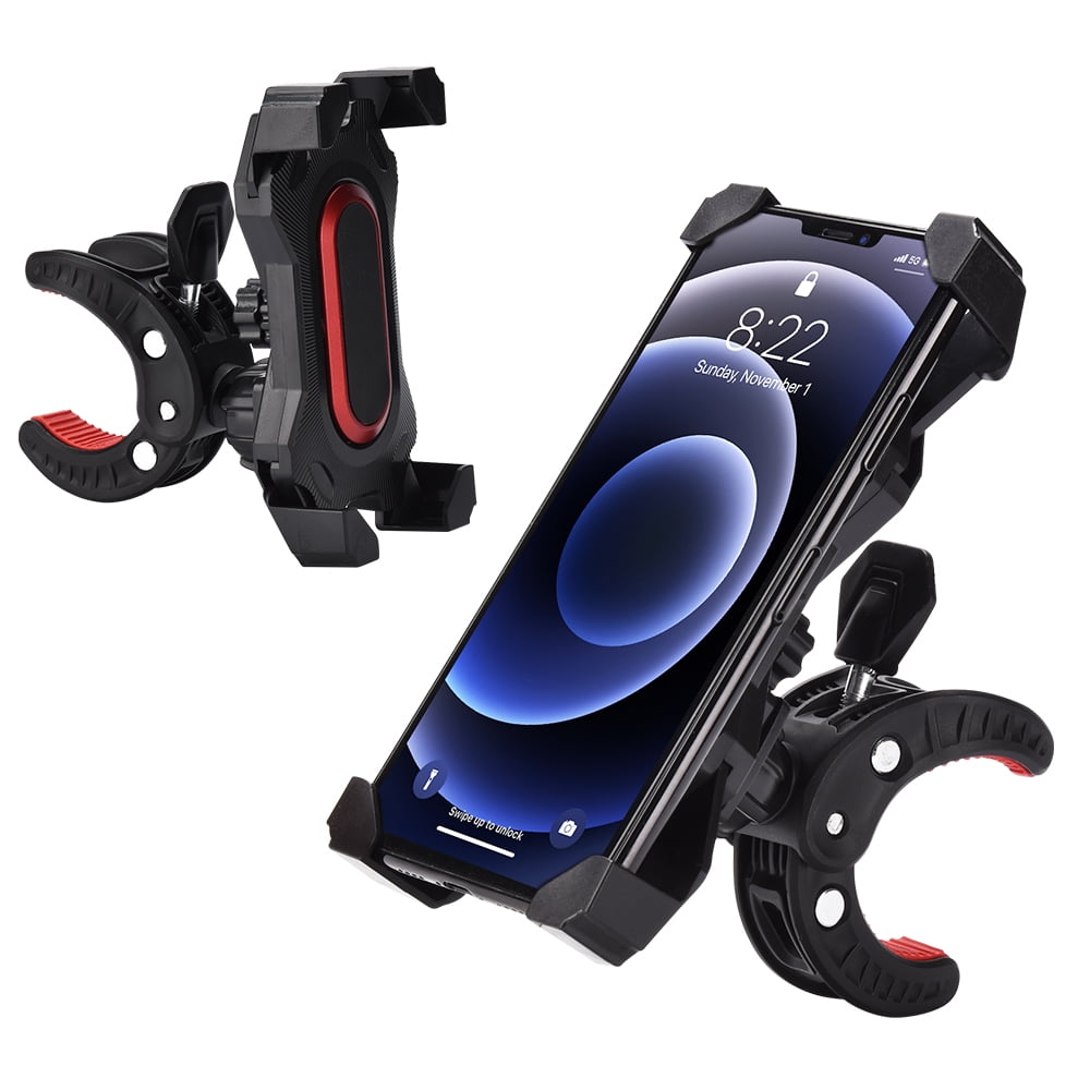 BPC Motorcycle Bike Phone Mount, 360 Degree Rotation Cradle Clamp for All Phones - Black