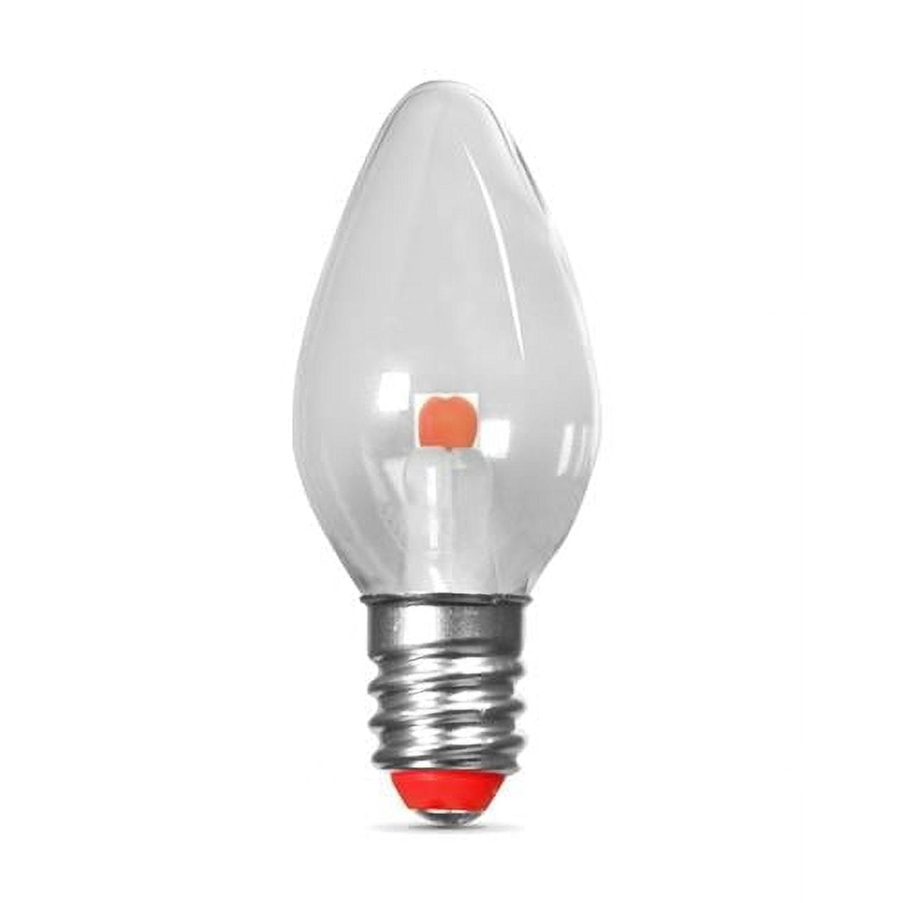 BPC7-R-LEDG2-2 0.25W E12 C7 LED Non-Dimmable Night Light Bulbs, Red - 2 Count