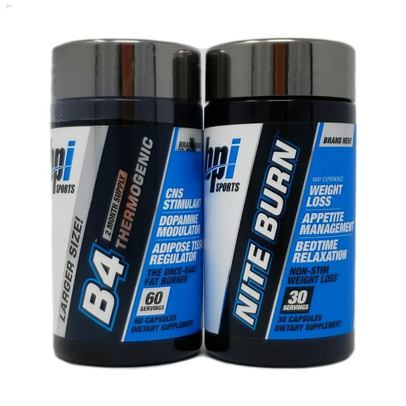 BPI B4 60 Capsules + BPI Nite Burn 30 Capsules Fat Burner Combo Stack