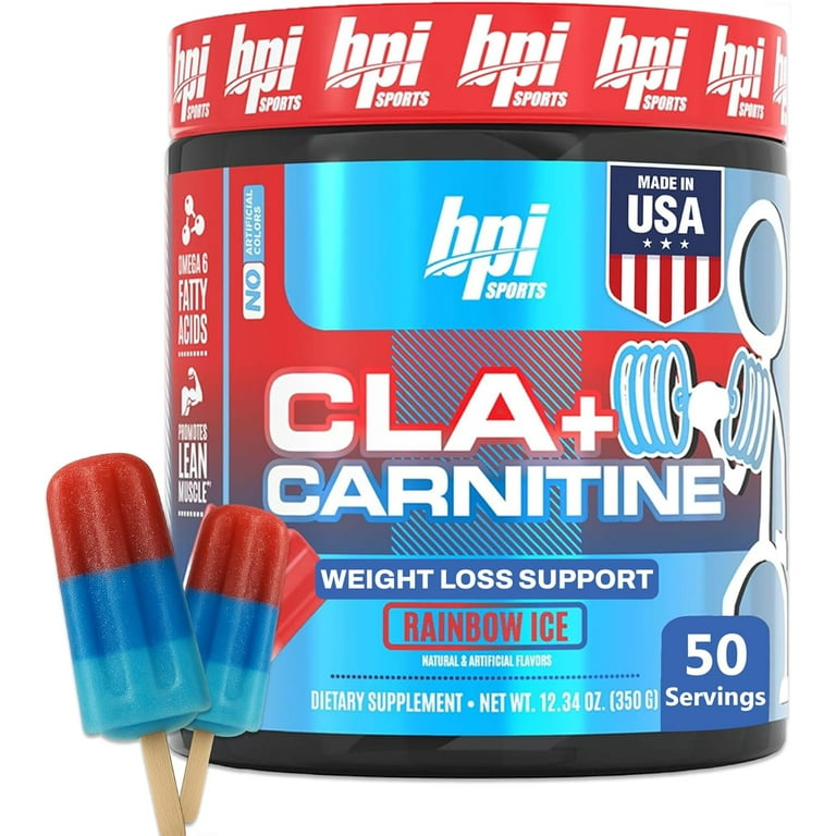 BPI Sports CLA Carnitine Fat Burner Rainbow Ice 50 Servings Weight