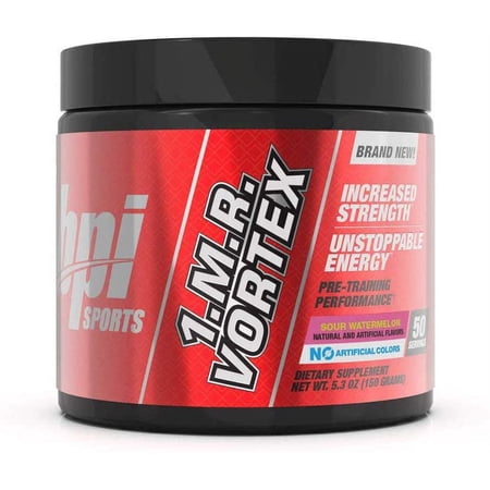 BPI Sports 1MR Vortex Pre-Workout Powder, Sour Watermelon, 50 Servings