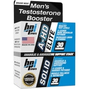 BPI Sports A-HD Elite & Solid Testosterone Booster for Men, Supports Muscle, Strength & Fat Loss, 30 Servings