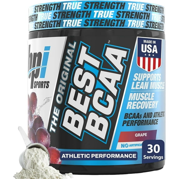 BPI Sports Best BCAA Powder, Grape, 10.58 oz, 30 Servings, Amino Acids for Muscle Recovery