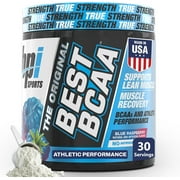 BPI Sports Best BCAA Powder, Blue Raspberry, 10.58 oz, 30 Servings, Amino Acids for Muscle Recovery