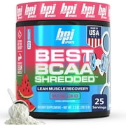 BPI Sports Best BCAA Shredded, Caffeine-Free Thermogenic Recovery Powder, Watermelon Ice, 9.7 25 Servings