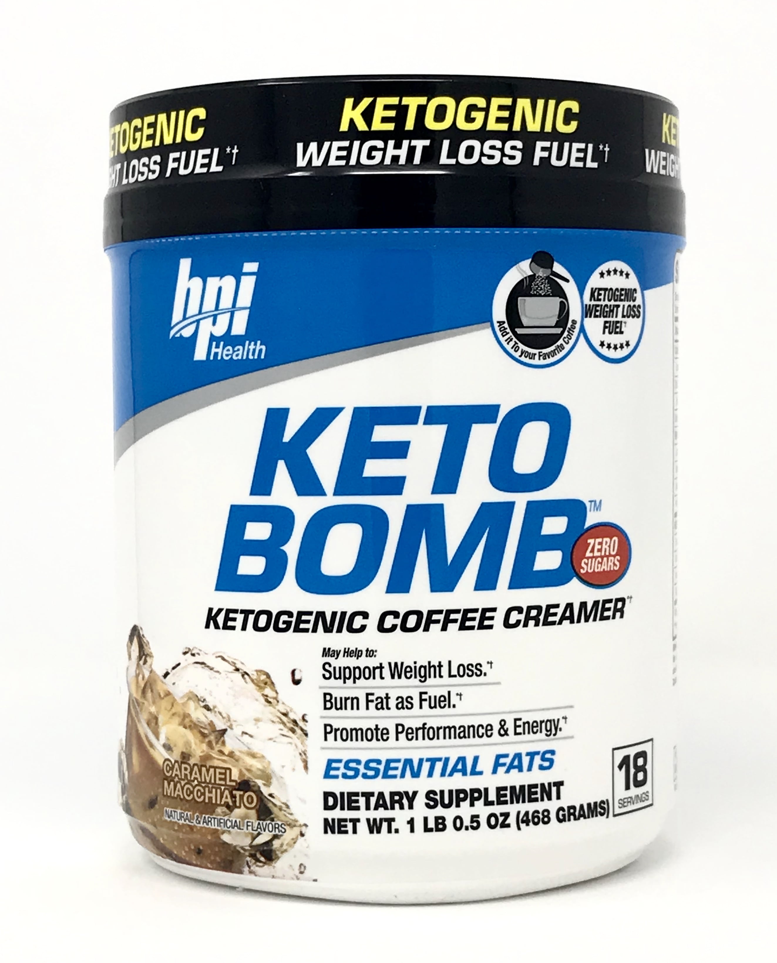 BPI Sports Health Keto Bomb Ketogenic Caramel Macchiato, 18 Servings