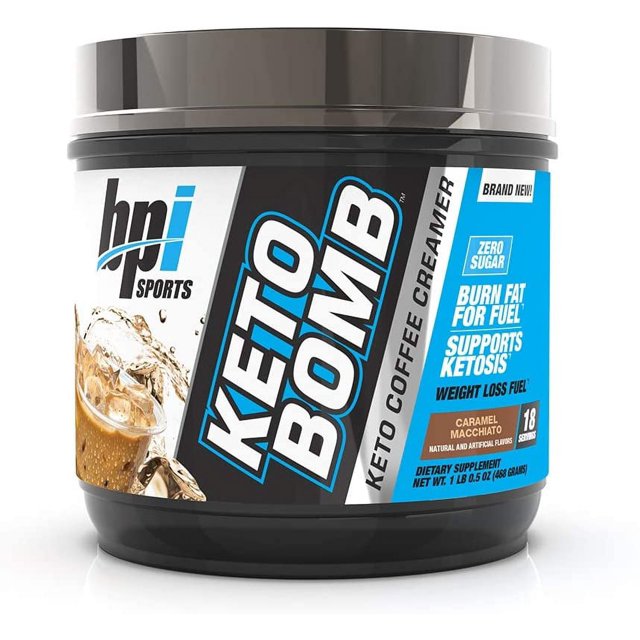 BPI Sports Keto Bomb Ketogenic Creamer for Coffee 18 Servings Caramel