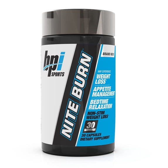 BPI Sports Nite burn - Nighttime Burner & Sleep Support - Keto-Friendly - Weight Loss, Burn , Relaxation, Boost Metabolism - 30 servings - 640mg