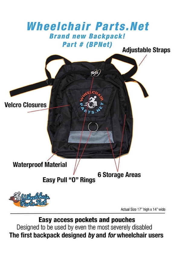 BPNET- DELUXE BACKPACK FOR WHEELCHAIRS