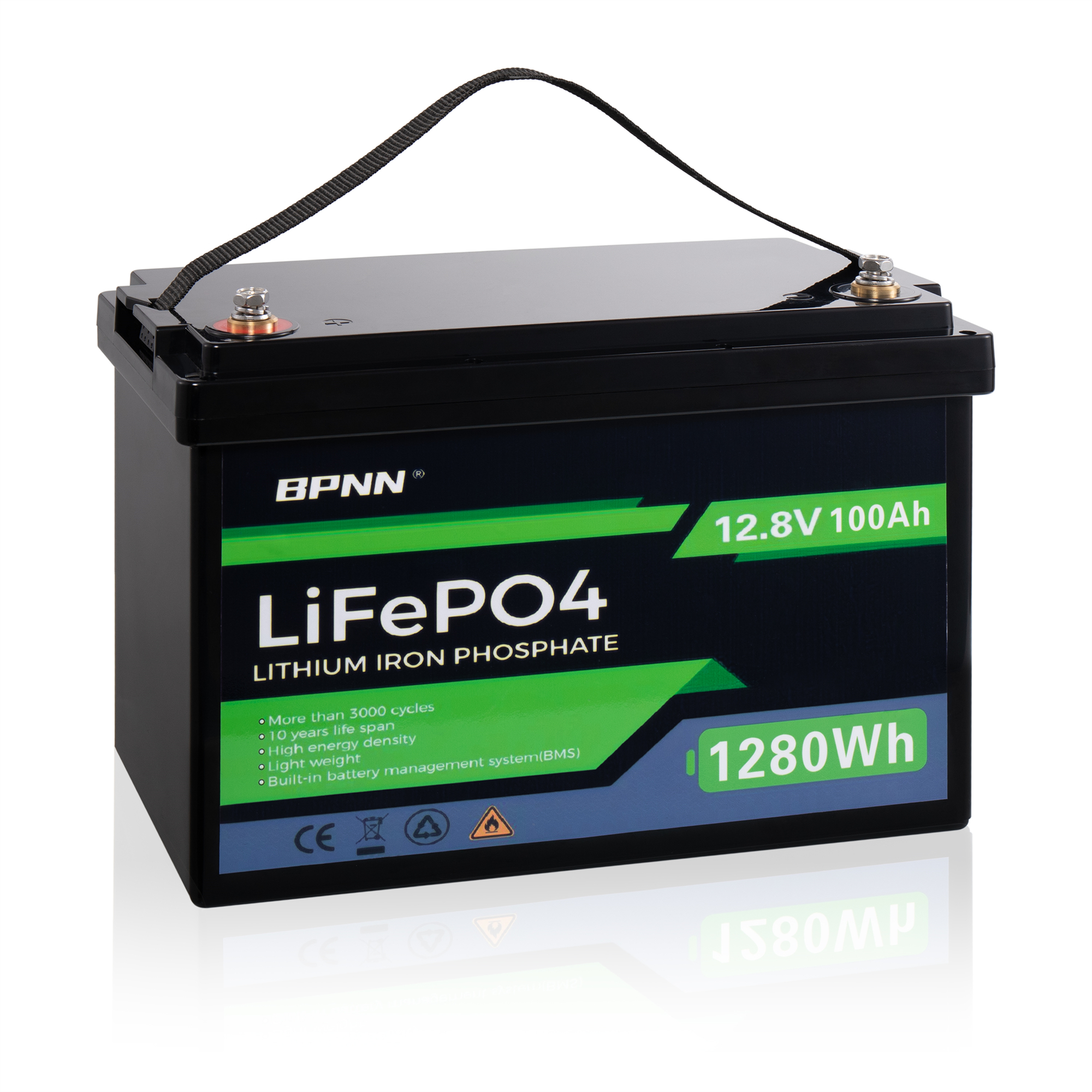 BPNN LiFePO4 Battery 12V 100Ah Deep Cycles Battery 12V Lithium Battery for RV Home Backup