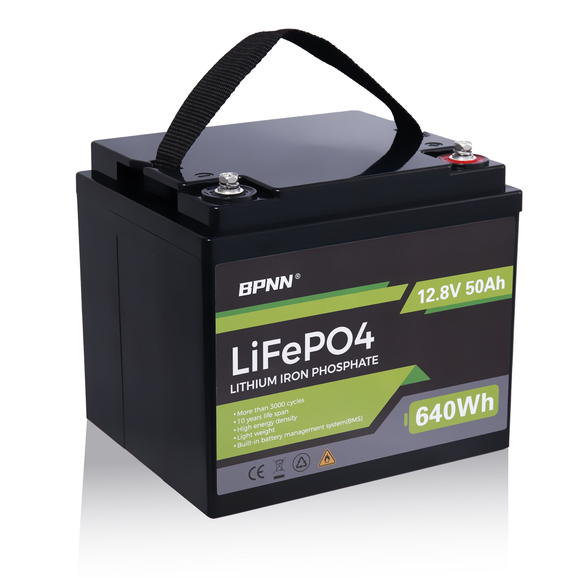 BPNN 12V 50Ah LiFePO4 Battery 3000+ Cycles Battery 12V Lithium Battery for Boat Home Backup Scooter