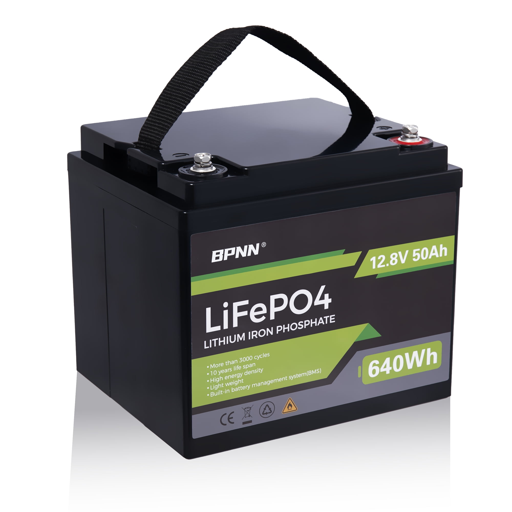 BPNN 12V 50Ah LiFePO4 Lithium Battery Deep Cycles 12V Battery for RV Home  Backup