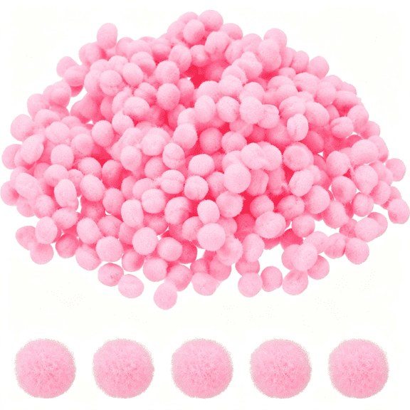 BPPEG 0.2Inch Pom Poms for Crafts, 500Pcs Small Pompoms for Crafts Mini Puff Balls Bulk High Elasticity Fuzzy Balls for Hats Christmas Art Diy Small Pom Poms Light Pink