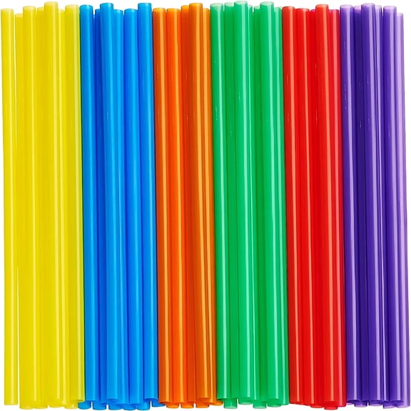BPPEG 10.02 Inch Disposable Straws Drinking Plastic Straw Bulk Pack,Drinking Straws Plastic Disposable Assorted 200-Pack