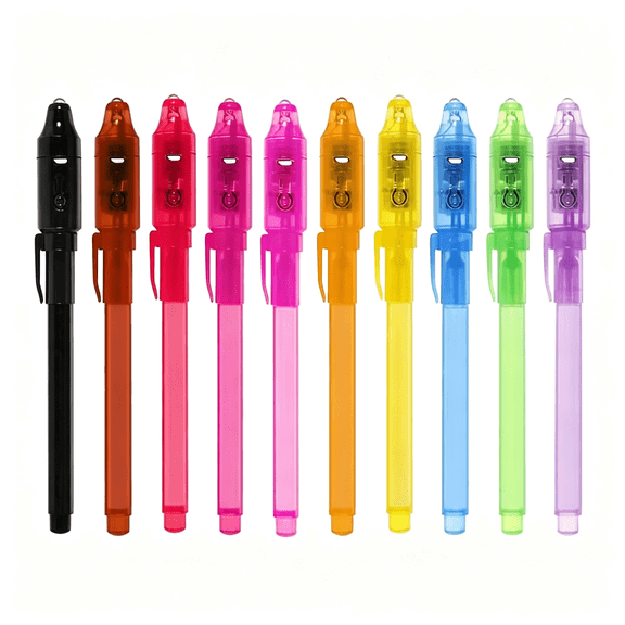 BPPEG 10 Pack Invisible Ink Spy Pens with Uv Light Party Favors for Kids | Disappearing Ink Pen for Secret Messages, Birthday Halloween Easter Christmas Goodie Bag Stuffers for Ages 3+