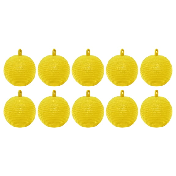 BPPEG 10 Pack Sticky Fruit Fly Trap Ball,Hanging Adhesive Fly Catching Ball for Plants,Catching Indoor Outdoor Garden Kitchen Gnat Flying Insects Traps (Yellow)