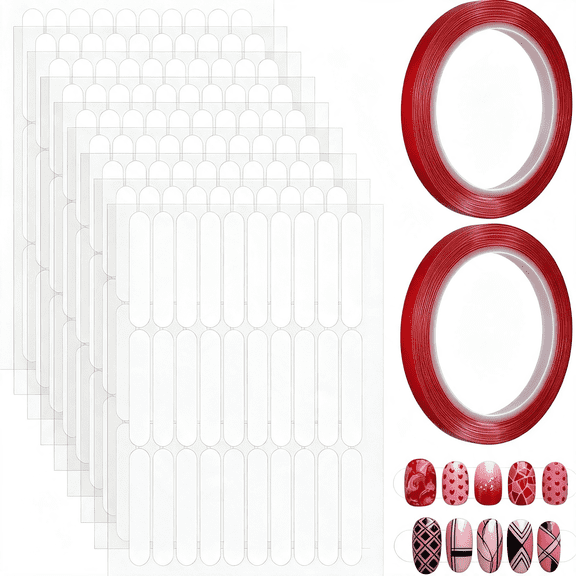 BPPEG 10 Pcs Nail Tape for Nail Art,Double Sided Nails Tape Strong Adhesive Acrylic Nails Art Tapes for Manicure Display Storage Packaging with Strong Adhesive for Display and Packaging Nail Tape