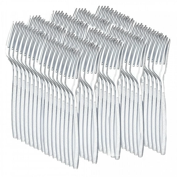 BPPEG 100 Count Silverware Set, Heat Resistant, Disposable Plastic Utensils Set, Plastic Cutlery Set, Plasticware Bulk for Party