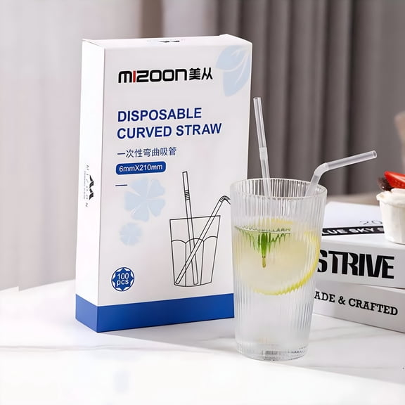 BPPEG 100 Pcs Jumbo Plastic Boba Straws - Extra Wide Clear Disposable Flexible Boba Smoothie Straws,Bendy Bubble Tea Straws for Milkshakes,Tapioca Pearls - 8.26" L 0.23" D (Clear)