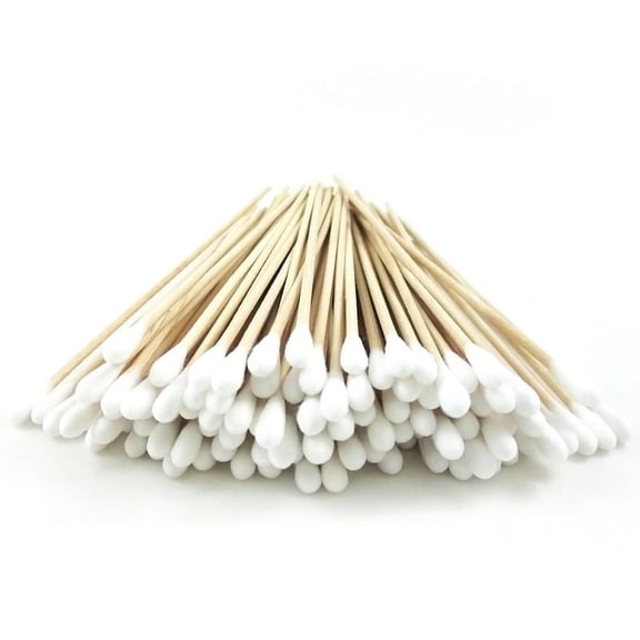 BPPEG 100Pc Cotton Swabs Applicators Q Tip Swabs 6" Extra Wooden Handle Wooden Handle q tips cotton swabs