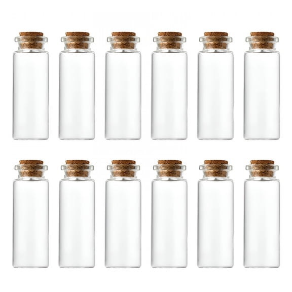 BPPEG 10Ml Mini Glass Bottles with Cork - Message in Bottle,Mini Glass Jars Wedding Favor Vials,2X0.9" Clear Glass Container,For Diy Crafts/Perfume Making,Decorative Apothecary Jar,A