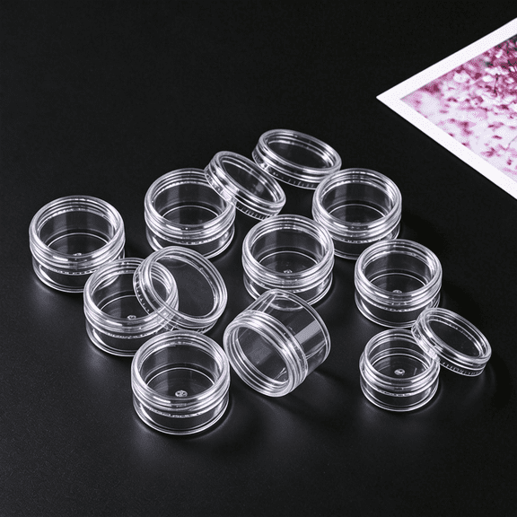 BPPEG 10Pcs 3G Clear Small Plastic Containers, Cosmetic Sample Jars for Skincare, Face Cream &Amp; Lip Balm, Bpa-Free, Refillable Travel Size Containers, Mini Cosmetic Jars Makeup Travel Container