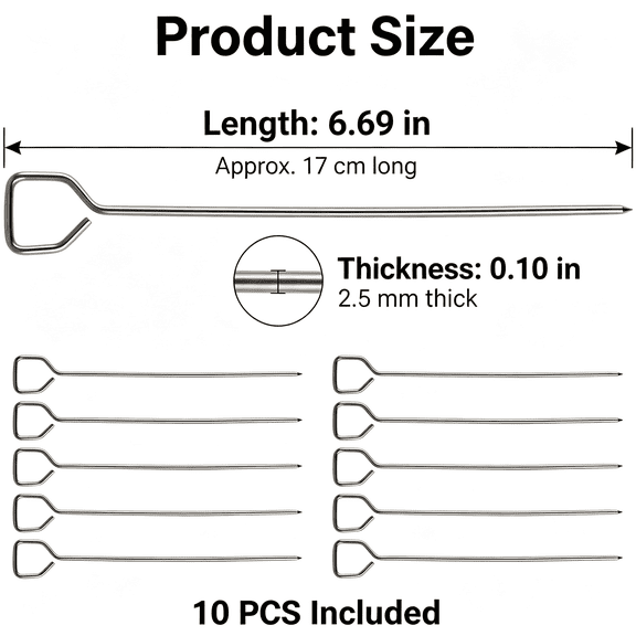 BPPEG 10Pcs Stainless Potato Baking Rods, 17Cm Bbq Skewers | 10Pcs Potato Baking RodsHelps Cook Potatoes More EvenlyStainless Steel Bbq SkewersGreat for Oven and Grill Use