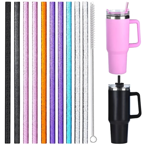 BPPEG 12-Pack Reusable Straws for 20-40Oz Tumblers,Flexible & Durable Polypropylene Drinking Straws,Straws Reusable Multi-Color Replacement Straws for Cups,Travel,Adventure