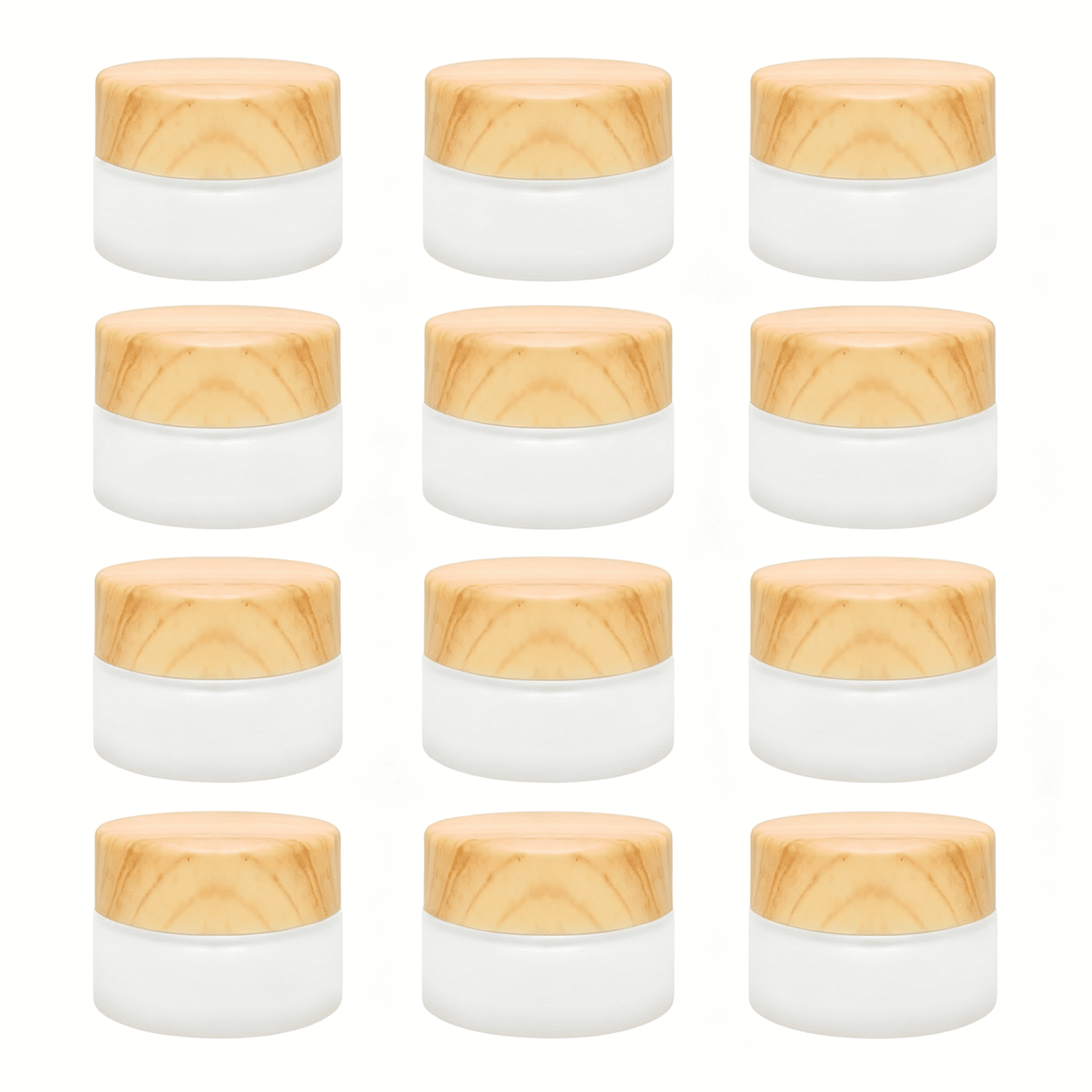 BPPEG 12 Pcs Glass Cosmetic Containers 5 Grams Round Frosted Cosmetic ...