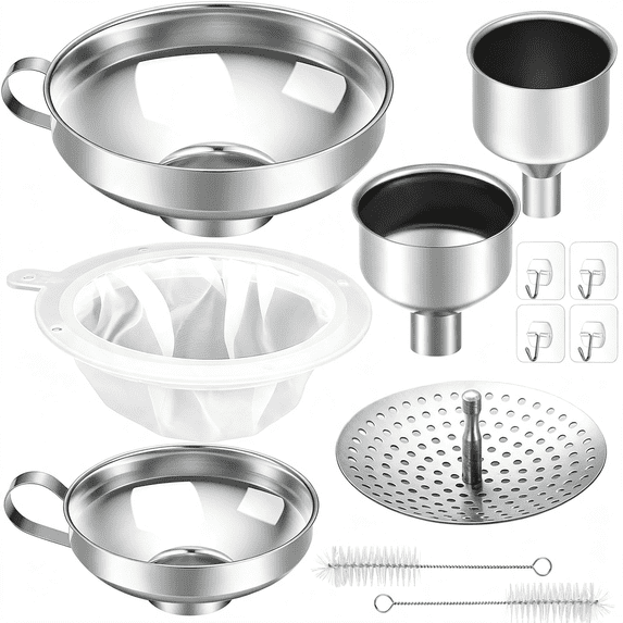 Fuunels BPPEG 12 Pcs Stainless Steel Canning Funnels for Wide Mouth Mason Jars ...