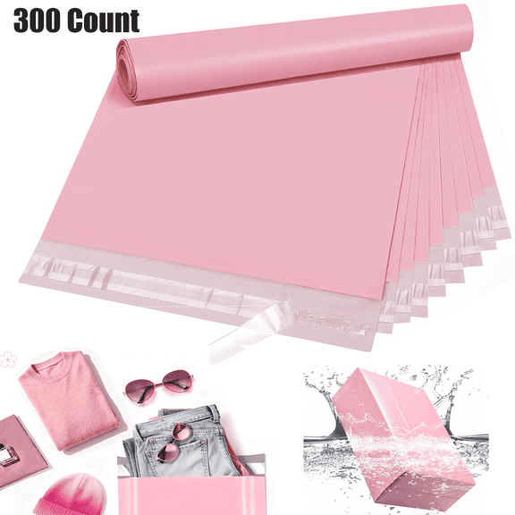 BPPEG 12 X 15.5"Large Poly Mailers 300Pcs,Pink Self Seal Shipping Bags Waterproof and Tear-Proof,Strong Thick Mailing Poly Bags for Clothing,E-Commerce,Small Business